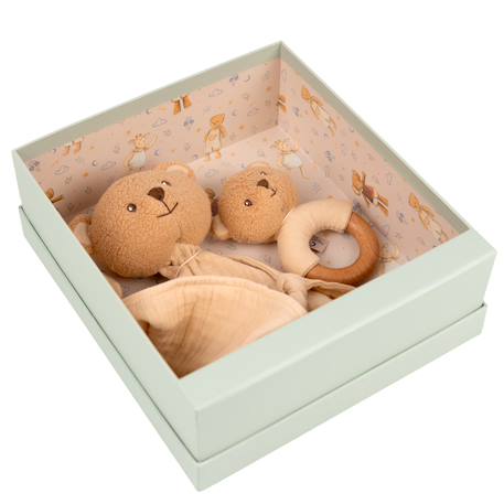 Coffret cadeau doudou et hochet ours Beige 4 - vertbaudet enfant 