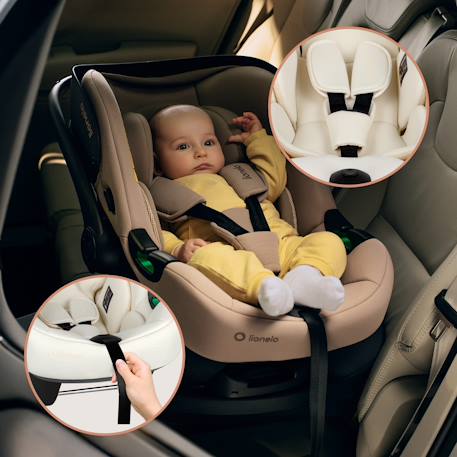 Siège-auto bébé astrid i-size 40-87 cm avec base isofix pivotante à 180°, léger et récompensé par l’adac Beige cream+Beige taupe+Green forest+Pink coral 5 - vertbaudet enfant 