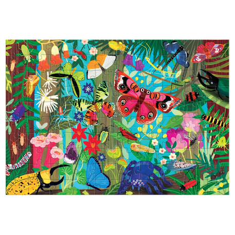 Puzzle - insectes et papillons 100 pièces Multicolor 1 - vertbaudet enfant 