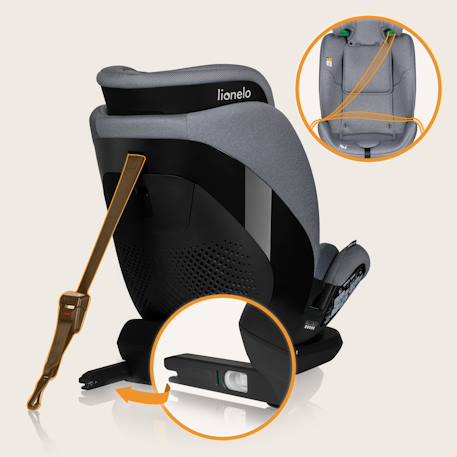 Siège-auto lavender i-size 76-150 cm avec isofix et système de ventilation, groupe 1/2/3 Black carbon+Grey stone 8 - vertbaudet enfant 