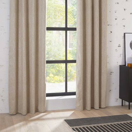 Rideau occultant effet lin chiné Beige+Gris foncé 3 - vertbaudet enfant 