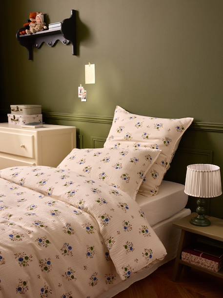 Taie d'oreiller gaze de coton 'louison' Imprimé rosa blue 4 - vertbaudet enfant 
