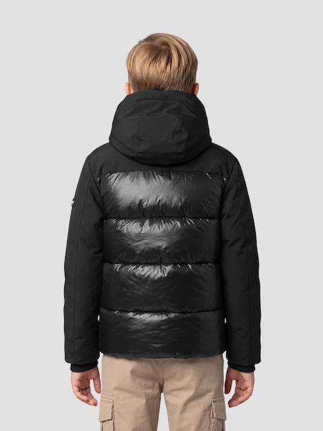 Blouson à capuche bi-matière Anthracite+Noir 8 - vertbaudet enfant 