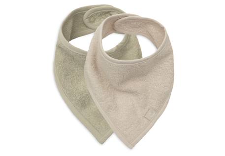 Lot de 2 bavoirs bandana bébé en coton Beige sable et taupe+Silk rose & sable+Soft matcha & sable 11 - vertbaudet enfant 