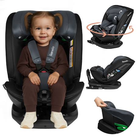Siège-auto pivotant 360° bastiaan rwf i-size 40-150 cm avec isofix, groupe 0/1/2/3 Black carbon+Grey stone+Red burgundy 7 - vertbaudet enfant 