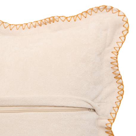 Coussin décoratif déhoussable à bord ondulé carré Ivoire 3 - vertbaudet enfant 