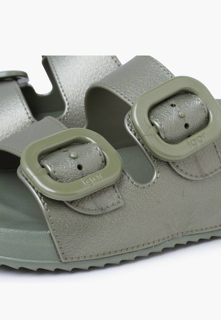Sandales caoutchouc eva habana métallisées Argent+Vert 12 - vertbaudet enfant 
