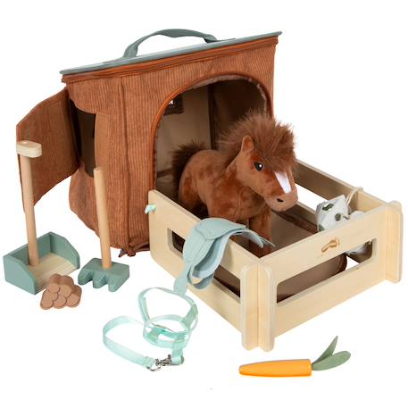 Cheval avec écurie et accessoires Beige+Marron 7 - vertbaudet enfant 
