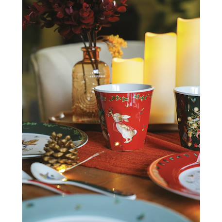 Gobelet pierre lapin noël Rouge+Vert 3 - vertbaudet enfant 