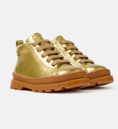 Baskets cuir brutus Bourgogne 016+Or 017 7 - vertbaudet enfant 