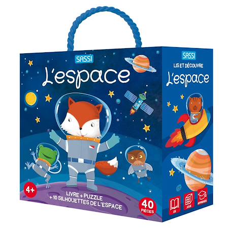Livre et puzzle espace Bleu 1 - vertbaudet enfant 