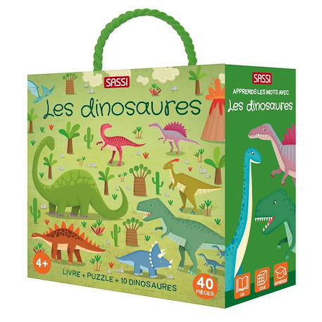 Livre et puzzle les dinosaures Vert 1 - vertbaudet enfant 