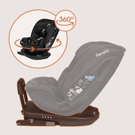 Siège-auto pivotant 360° bastiaan rwf i-size 40-150 cm avec isofix, groupe 0/1/2/3 Black carbon+Grey stone+Red burgundy 6 - vertbaudet enfant 