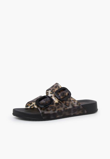 Sandales caoutchouc habana double boucle imprimé animal Noir+Vert 2 - vertbaudet enfant 