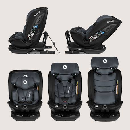 Siège-auto pivotant 360° bastiaan rwf i-size 40-150 cm avec isofix, groupe 0/1/2/3 Black carbon+Grey stone+Red burgundy 8 - vertbaudet enfant 