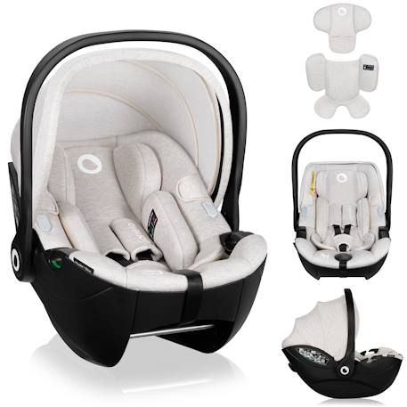Siège-auto bébé moxie i-size 40-87 cm léger avec tissu en bambou, groupe 0+ Beige sand+Black carbon+Pink mauve 1 - vertbaudet enfant 