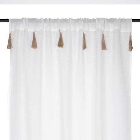 Voilage bohème à pompons en jute Beige+Naturel+Vert clair 2 - vertbaudet enfant 