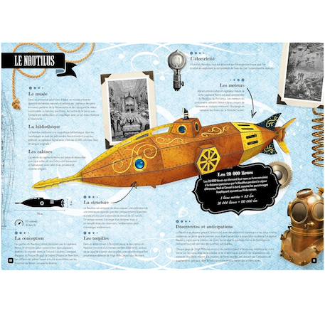 Livre et maquettes jules verne Bleu 4 - vertbaudet enfant 