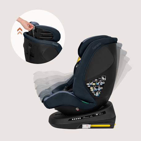 Siège-auto pivotant 360° bastiaan plus i-size 40-150 cm avec isofix Beige chocolate+Black carbon+Navy blue+Pink mauve 17 - vertbaudet enfant 