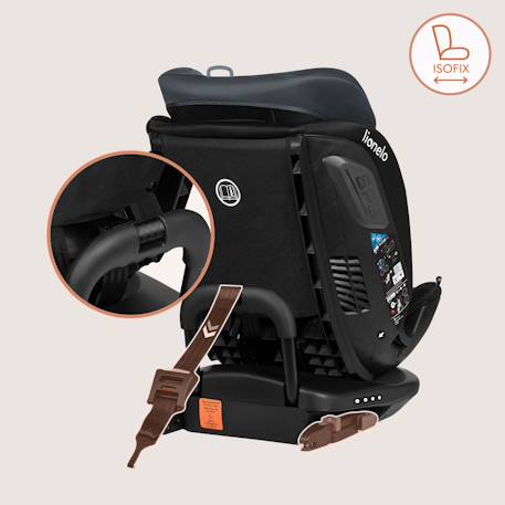 Siège-auto pivotant 360° bastiaan rwf i-size 40-150 cm avec isofix, groupe 0/1/2/3 Black carbon+Grey stone+Red burgundy 9 - vertbaudet enfant 