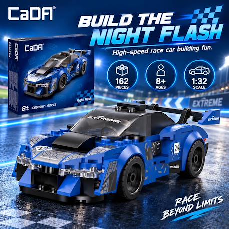 Voiture de course night flash 162 pièces Bleu 2 - vertbaudet enfant 