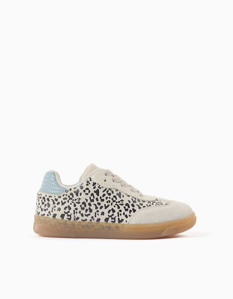Baskets en suède à imprimé animal Bleu 1 - vertbaudet enfant 