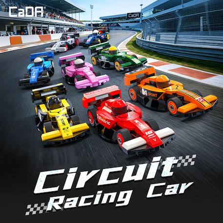 Coffret 8 mini voitures de course à construire Bleu 2 - vertbaudet enfant 