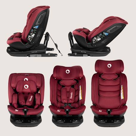 Siège-auto pivotant 360° bastiaan rwf i-size 40-150 cm avec isofix, groupe 0/1/2/3 Black carbon+Grey stone+Red burgundy 14 - vertbaudet enfant 
