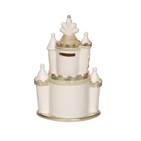 Tirelire château beige et doré en résine 24 Beige 2 - vertbaudet enfant 