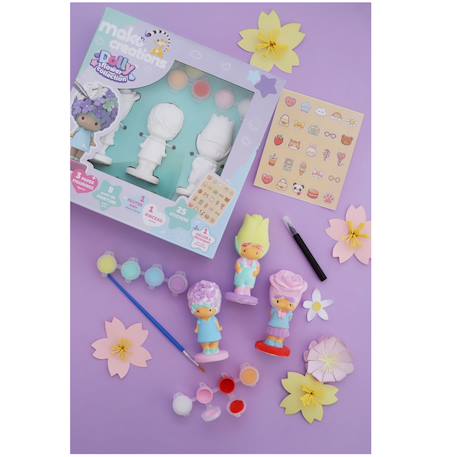 Figurines dolly à peindre et décorer Orange+Rose+Violet 15 - vertbaudet enfant 