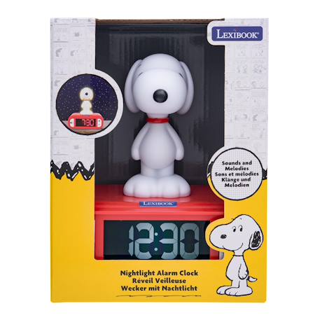 Réveil - veilleuse Snoopy avec effets sonores, Écran LCD, alarme Red & white 5 - vertbaudet enfant 