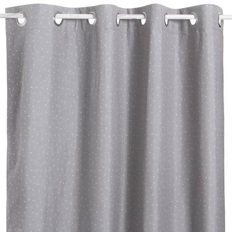 Rideau occultant à oeillets motif triangles Gris clair 1 - vertbaudet enfant 