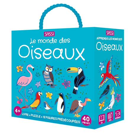 Livre et puzzle les oiseaux Bleu 1 - vertbaudet enfant 