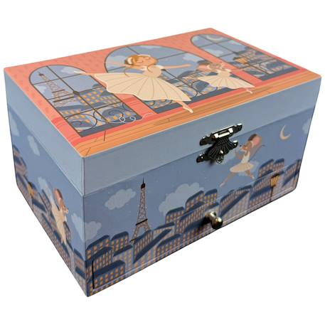 Boîte à bijoux musicale souris danseuse etoile Bleu, orange, beige 1 - vertbaudet enfant 
