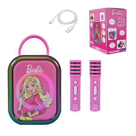 Karaoke bluetooth barbie avec 2 micros sans fil ROSE 1 - vertbaudet enfant 