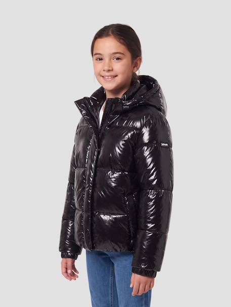 Blouson shiny à capuche Noir+Rouge 2 - vertbaudet enfant 