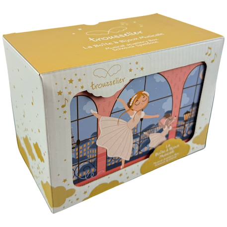 Boîte à bijoux musicale souris danseuse etoile Bleu, orange, beige 4 - vertbaudet enfant 