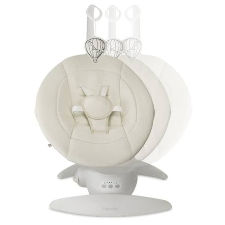Balancelle électrique 360° iris close&cosy avec 3 mouvements, 5 vitesses, 12 mélodies et coussin inclus White beige 2 - vertbaudet enfant 