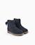 Bottines en suède avec nœud en velours Bleu 2 - vertbaudet enfant 