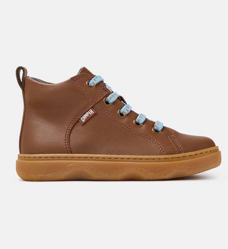 Baskets cuir kiddo Bleu fonc26+Brun bleu 028 6 - vertbaudet enfant 