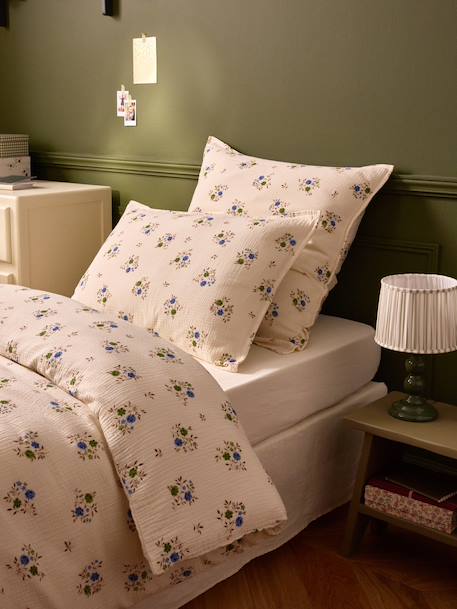 Taie d'oreiller gaze de coton 'louison' Imprimé rosa blue 3 - vertbaudet enfant 