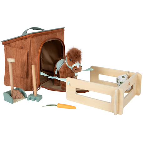 Cheval avec écurie et accessoires Beige+Marron 8 - vertbaudet enfant 
