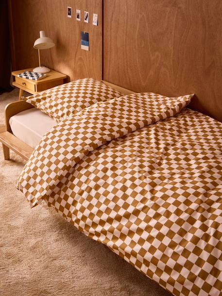 Housse de couette percale de coton 'marius' Bleu+Caramel+Vert 4 - vertbaudet enfant 