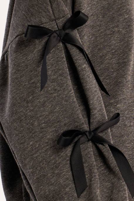 Sweat à nœuds fantaisie - fille Dark grey 2 - vertbaudet enfant 