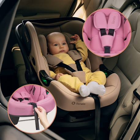 Siège-auto bébé astrid i-size 40-87 cm avec base isofix pivotante à 180°, léger et récompensé par l’adac Beige cream+Beige taupe+Green forest+Pink coral 23 - vertbaudet enfant 
