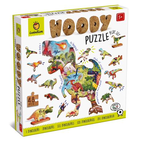 Puzzle en bois - dinosaure 48 pièces Multicolor 1 - vertbaudet enfant 