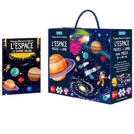 Livre et puzzle l'espace Bleu 1 - vertbaudet enfant 