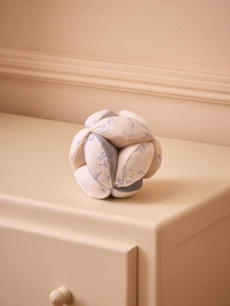 Balle d'éveil percale de coton Jouy bleu 1 - vertbaudet enfant 