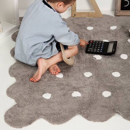 Tapis lavable en forme de biscuit Blanc+Bleu+Gris clair 12 - vertbaudet enfant 