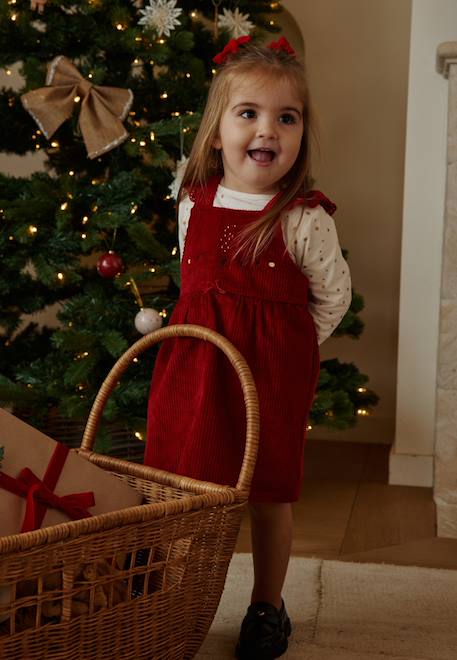 Ensemble enfant robe en velours côtelé et t-shirt grace Bordeaux 1 - vertbaudet enfant 